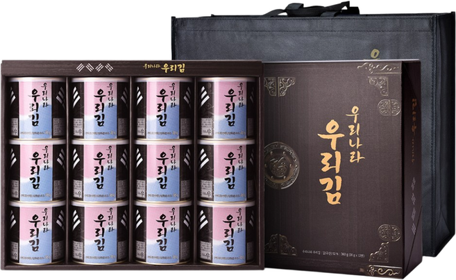 우리나라 우리김 곱창 조미김 선물용 캔김, 12개
