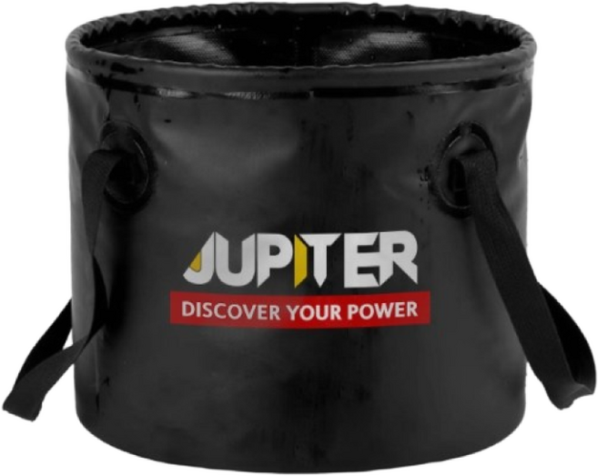 주피터 접이식 물통 20리터 세차버킷 캠핑 자바라 휴대용 낚시 두레박, 블랙, 20L