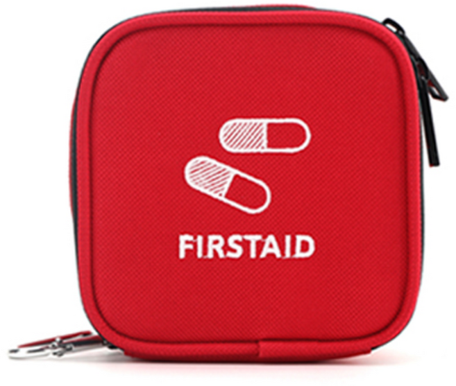 보타 구급파우치 미니 단품 구급함 응급 비상약파우치 휴대용 약보관가방 가정용, 1개, 레드