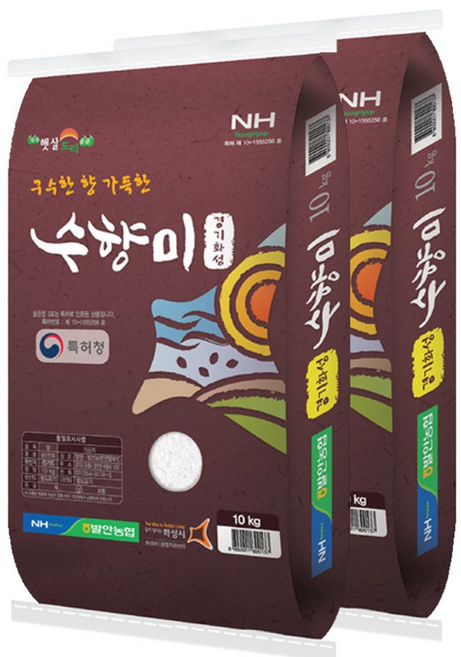 [하루세끼쌀] 25년 햅쌀 발안농협 수향미 20kg(10kg+10kg) 상등급 단일품종, 10kg, 2개