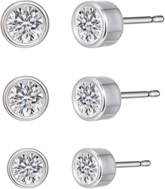 [가이거] 원형 큐빅 실버 귀걸이 GISVEE123