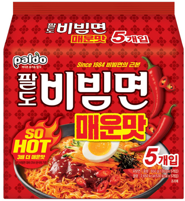 팔도비빔면 매운맛 130g, 5개