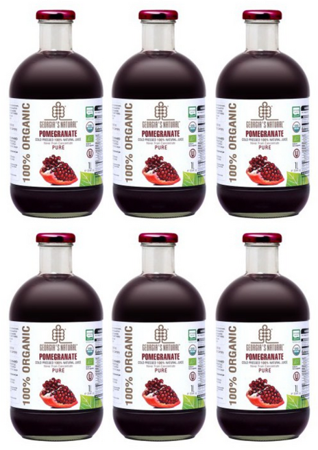 조지아스내추럴 유기농 NFC 석류주스 석류즙 1 000ml 6병, 1000ml