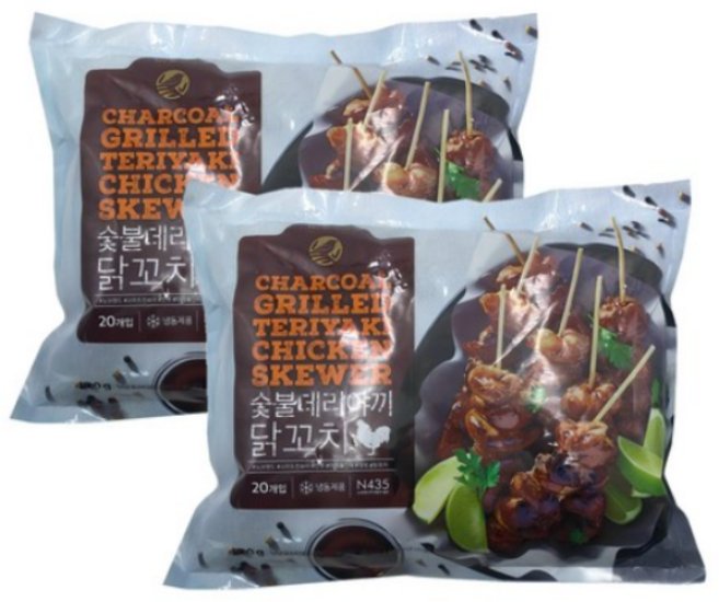 노브랜드 숯불 데리야끼 닭꼬치 20개입(아이스박스포장), 800g, 2개