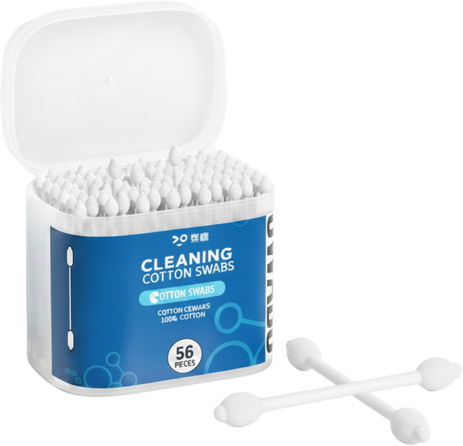 수린 프리미엄 반려동물 방울형 안전 면봉 소형 대형, 2세트, 56개입