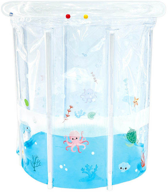 프렌테 바다친구들 아기 수영장 접이식 물놀이 목욕놀이 베이비 풀장 사계절 홈 워터파크