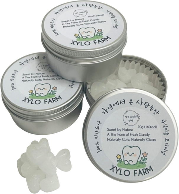 자일로팜 자일리톨 하트 캔디 오리지널 자연이 키운 건강한 사탕 무설탕, 3개, 70g