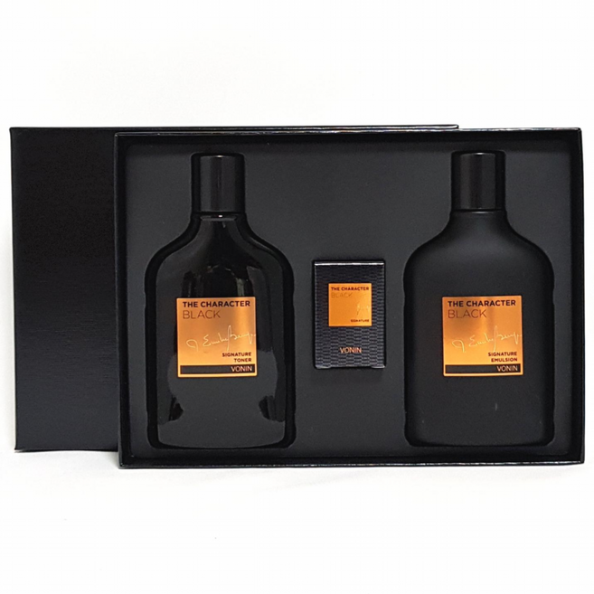 보닌 더캐릭터 블랙 시그니처 2종 기획세트 남성화장품(스킨+에멀전), 1세트