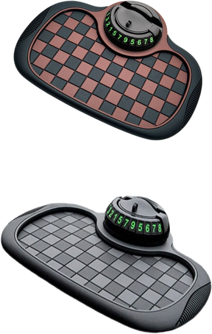 차량용 핸드폰 거치대 논슬립패드 대시보드 2P세트, 블랙+브라운, 1세트