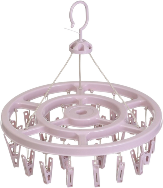 딜헤븐 오피스텔&가정용 속옷 양말 24클립 건조대, 퍼플