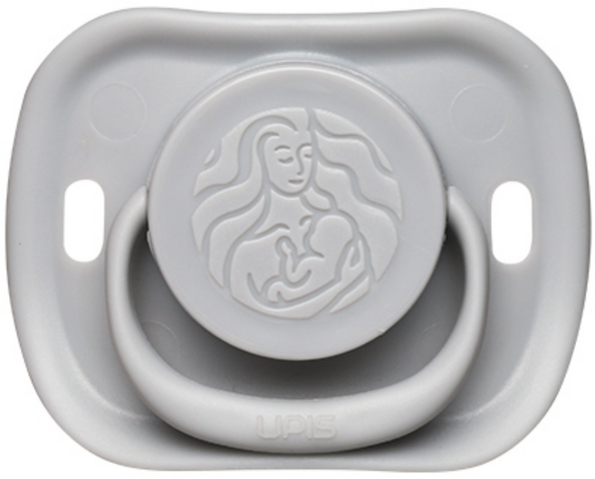 유피스 애착 쪽쪽이 노리개젖꼭지, 1단계(신생아부터), 그레이, 1개