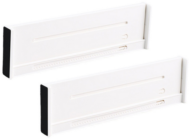 올굿리빙 길이 조절 서랍 정리 칸막이, 화이트, 2개