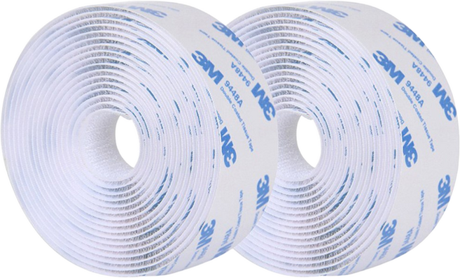 3M 벨크로테이프 화이트 3cm X 1m 밸크로 찍찍이 초강력 양면 까슬이 보슬이 암수한쌍, 1개