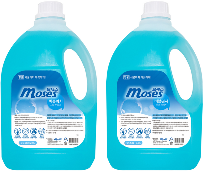 모세스 항균 거품 손세정제 더프레쉬향, 2개, 2.8L