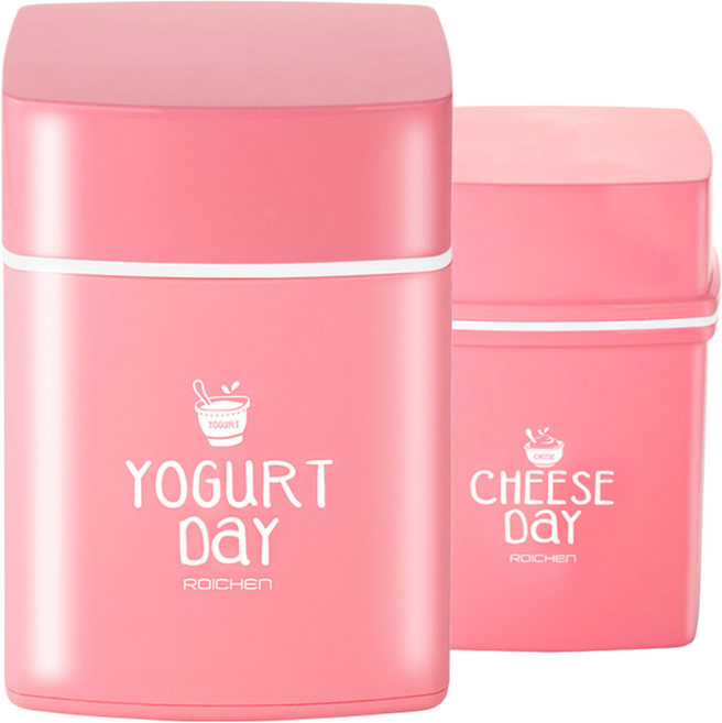 로이첸 요거트메이커+발효용기-요거트데이 요구르트제조기, 요거트데이+치즈데이 홈메이드 세트(핑크), 1세트