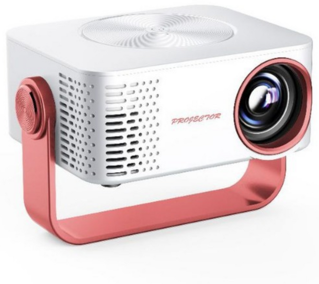 프로젝터 mini 휴대용 가정용 홈시네마 Android iOS 호환 2.4G / 5G 듀얼 WiFi 벽면 투사 YouTube 지원 1080p 자동초점, 화이트레드