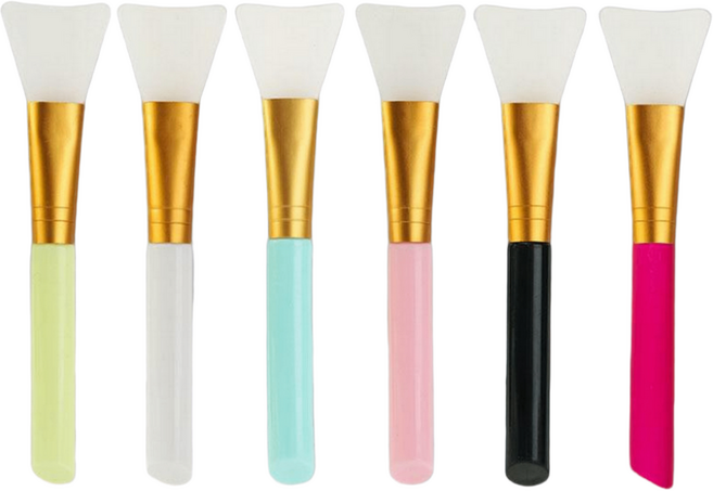 실리콘 팩 브러쉬, 6개, 혼합색상