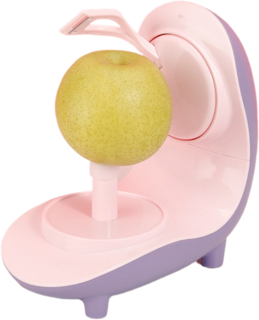 귀월미 원터치 전동 과일 필러 깔끔한 자동 껍질 제거, 1개, 자주색