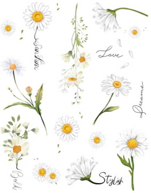 MIRWAY 수채화 문신 미니타투스티커, 1개, FTA