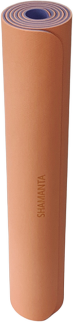 샤만타 요가매트 TPE 두꺼운 안미끄러지는 냄새없는 홈트매트 필라테스매트 운동매트, 피치코랄+퍼플, 1개