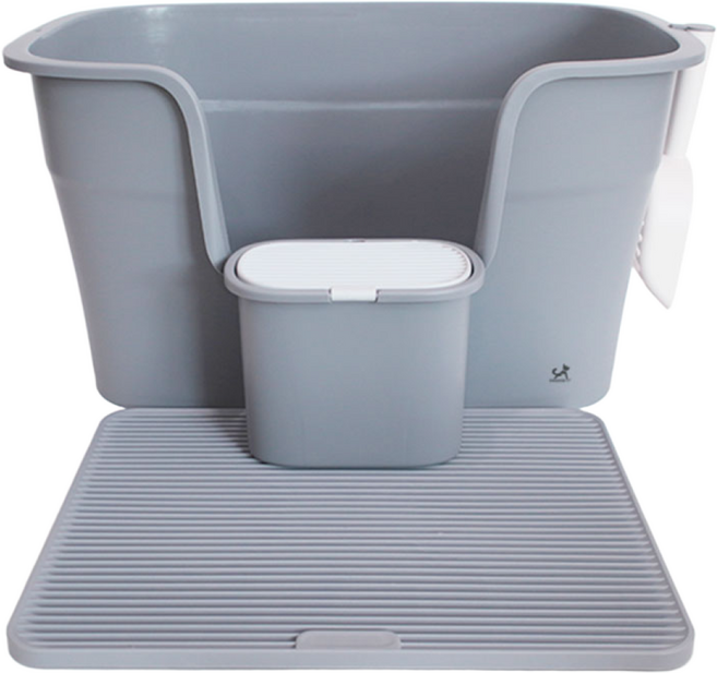 딩동펫 고양이 맥스 대용량 화장실 세트, 그레이, 1개