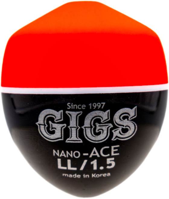 긱스코리아 나노에이스(반유동) 원투 장타찌 구멍찌 중중심 수제 고감도 바다낚시찌 찌낚시, 1개, 1.5호