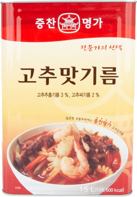 중찬명가 고추맛기름, 1개, 15L