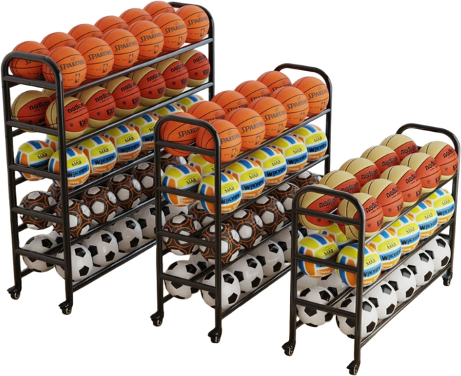 볼 캐리어 공 보관함 축구공 농구공 배구공 체육관 보관대, 블랙, 1개