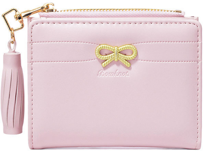 샤샤벨 클래식 리본 반지갑 여성 학생 카드지갑 초등 여아 지갑