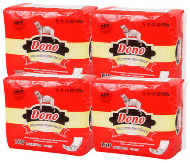 [도노] [펫 파라다이스]도노 숫컷용 매너패드 기저귀(65*20cm m) 10p x4개 기저귀, 4개, 10개입, 중형