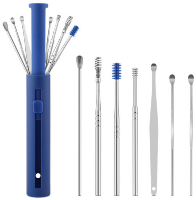 모니라 원터치 스테인레스 귀이개 7종 세트, 1개, 1세트