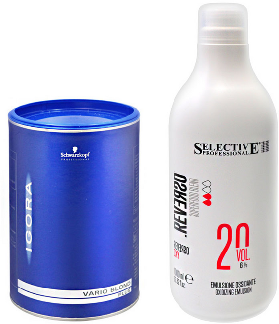 슈바츠코프 이고라 탈색약 450g + 셀렉티브 6% 산화제 1000ml, 1개