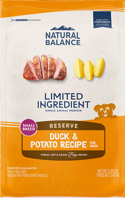 내추럴발란스 LI 리저브 그레인프리 오리&감자 스몰브리드 도그푸드, 2.41kg, 1개, 오리+감자