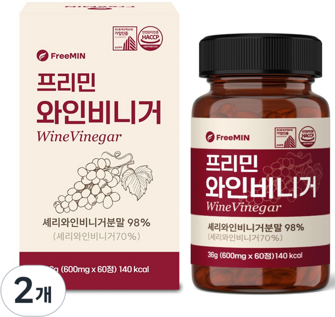 프리민 와인비니거 정 셰리 와인 식초 슬림 밸런스 HACCP, 2개, 60정