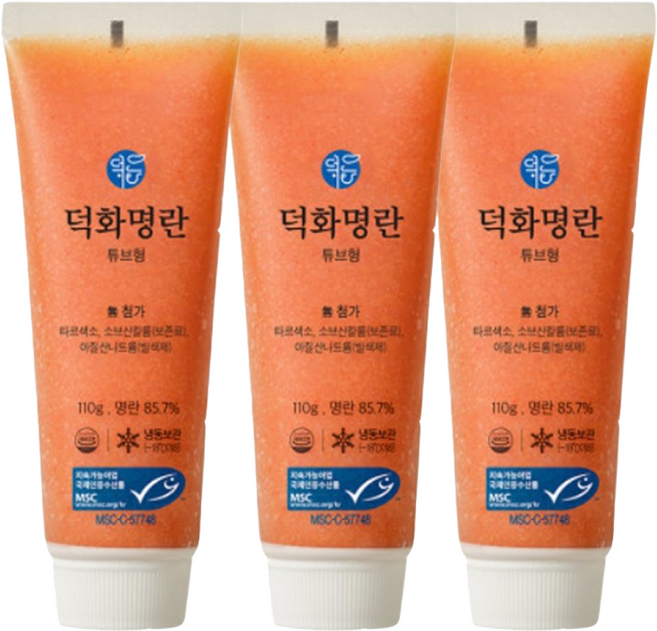 덕화명란 명란튜브 오리지날 110g, 3개