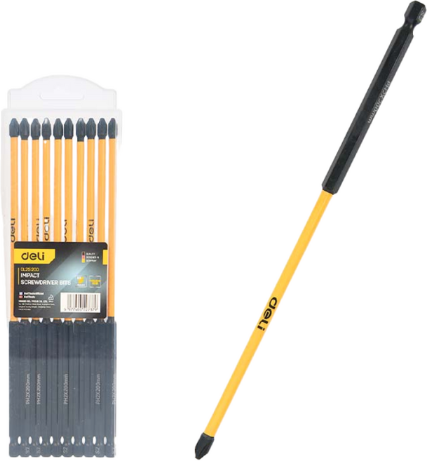 델리툴즈 단면 블랙 토션 비트 200mm (EDL251200), 1개