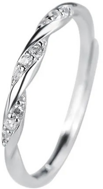 랩드 다이아몬드 여성 반지 사이즈 조절 가능 악세사리 여성 은반지 순은999 모던스타일