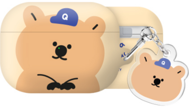 쿼카 모자 에어팟프로3 하드 케이스 +아크릴키링 세트, 블루, AirPods Pro(3세대)