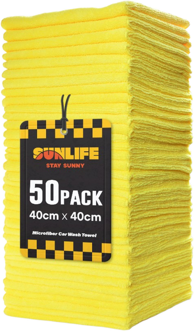 대용량 50매 세차타월, 1개, 옐로우