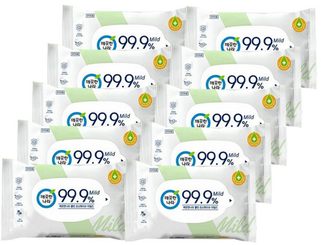 [SH유통] 클린 소독티슈 마일드 휴대용 20매 10개