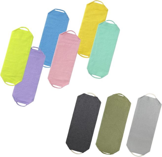 믹스어블 대나무 때밀이 컬러별 총9장 세트 샤워타올 등 때밀이 바디 때 목욕 사워, 혼합세트