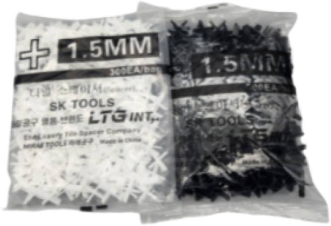 오케이타일공구 쿠사비 타일스페이스 십자스페이스 줄눈간격제 메지핀 타일 십자 웨지 노랑 일자스페이스, 1.5십자(+)흰색, 1개