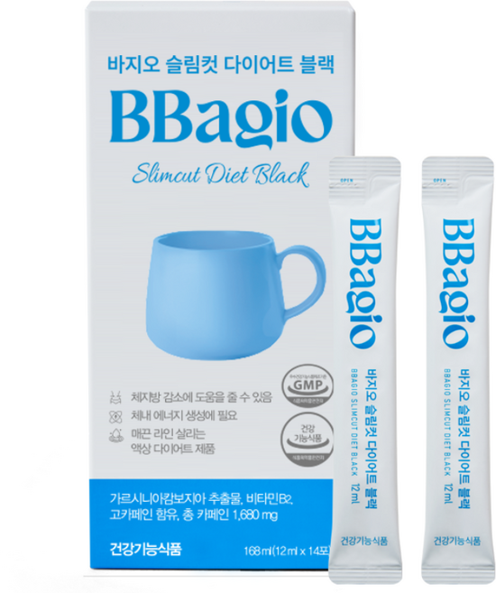 바지오 슬림컷 다이어트 블랙, 14개, 12ml