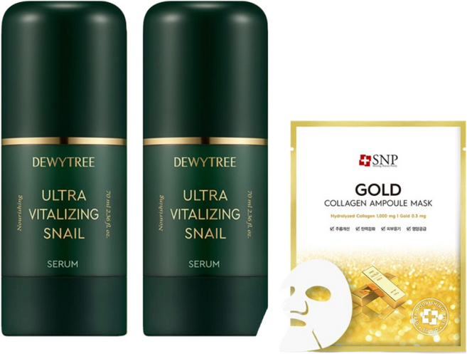 [1+1] 듀이트리 울트라 바이탈라이징 스네일 세럼 70ml+70ml (2개) 사은품 증정, 70ml