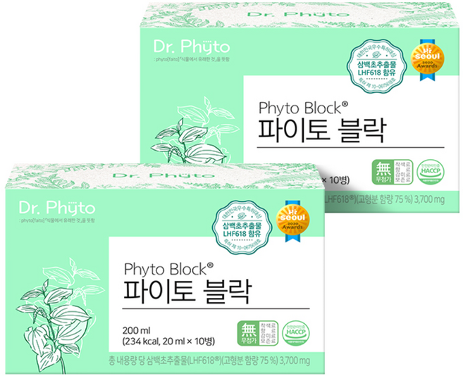 [TV 속 그 삼백초추출물] 닥터파이토 파이토블락 삼백초 추출물 GMP 인증 2 세트, 200ml, 2개