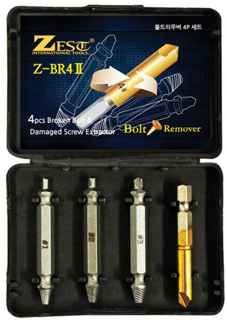 빠구탭반대텝양날용 볼트리무버 4P세트 마모된 피스볼트제거, 1세트