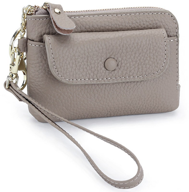 비앤씨 프리미엄 리치 소가죽 동전 카드 스트랩 지갑 파우치 키링