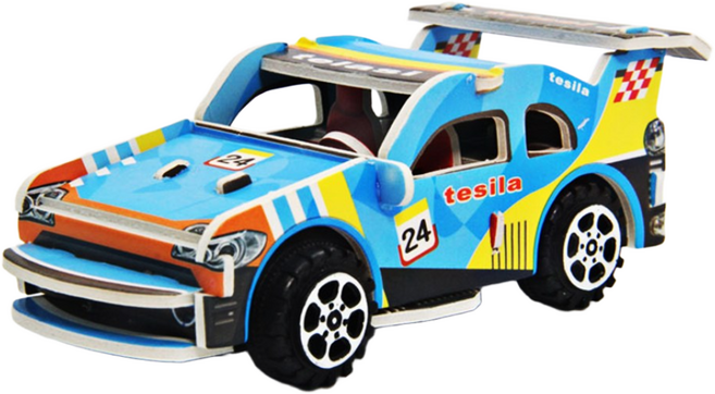 풀백 자동차 종이 입체 퍼즐 조립 3D 모형, 15.블루 스포츠카, 1개