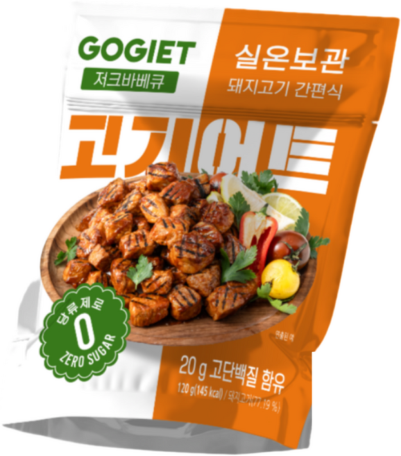 [고기어트] 바로먹는 실온보관 돼지고기 간편식 매콤한 저크바베큐 단백질 식단 150kcal, 50개, 120g