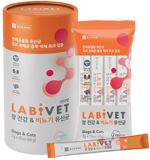 라비벳 비뇨기 유산균 강아지 고양이 신장 영양제 30포, 1개, 라비벳 유산균 랜덤 6P, 장건강&비뇨기 유산균, 유리너리+장건강, 30회분